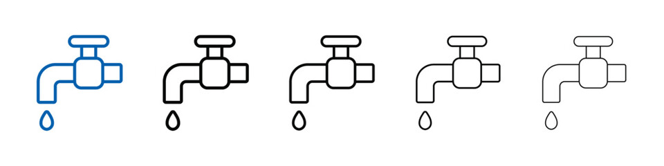 Water tap icon Outline vector logo for web ui