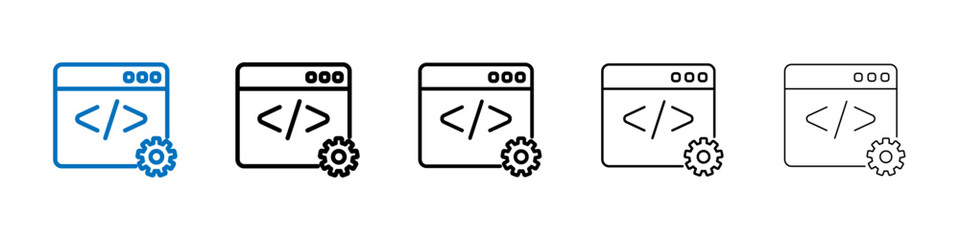 Web development icon Outline vector logo for web ui