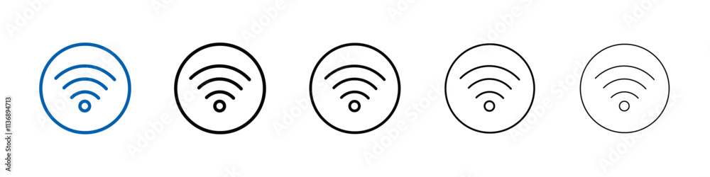 Aufkleber Wifi icon Outline vector logo for web ui