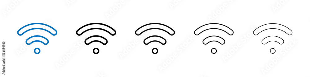 Poster Wifi icon Outline vector logo for web ui