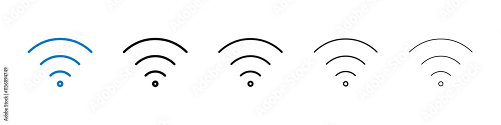 Aufkleber Wifi Signal icon Outline vector logo for web ui