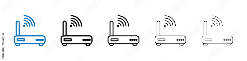 Aufkleber wifi modem icon outline vector logo for web ui