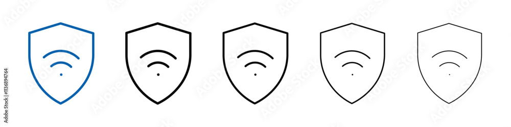 Poster Wifi security icon Outline vector logo for web ui