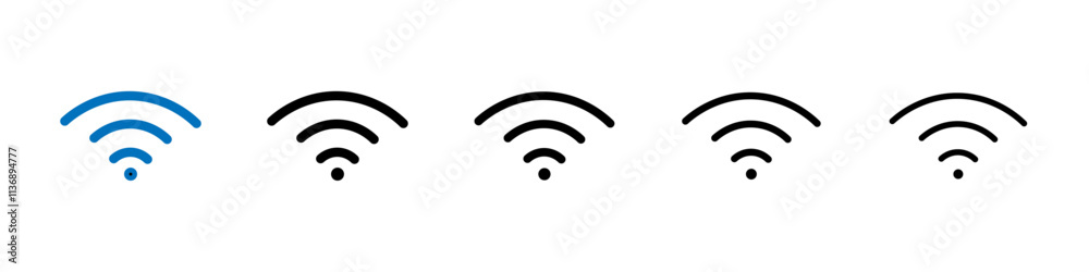 Poster Wifi Signal icon Outline vector logo for web ui