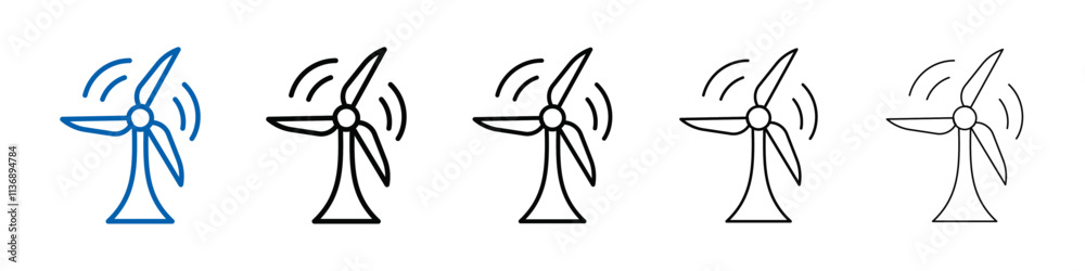 Poster Wind turbine icon Outline vector logo for web ui