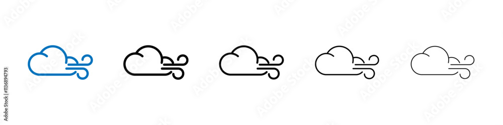 Aufkleber wind clouds icon outline vector logo for web ui