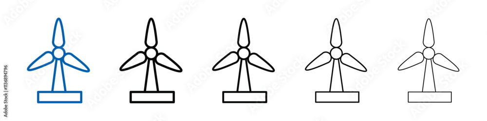 Aufkleber wind mill icon outline vector logo for web ui