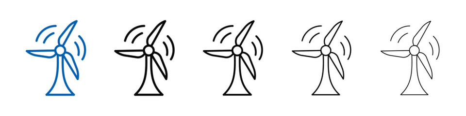 Wind turbine icon Outline vector logo for web ui
