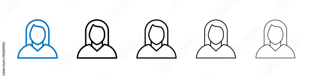 Poster woman icon outline vector logo for web ui