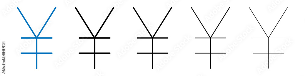 Poster Yen Icon Outline vector logo for web ui