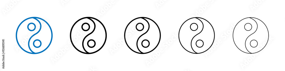 Poster yin yang icon outline vector logo for web ui