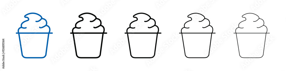 Poster Yogurt icon Outline vector logo for web ui