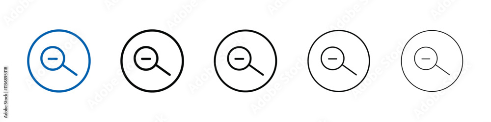 Poster zoom out icon outline vector logo for web ui