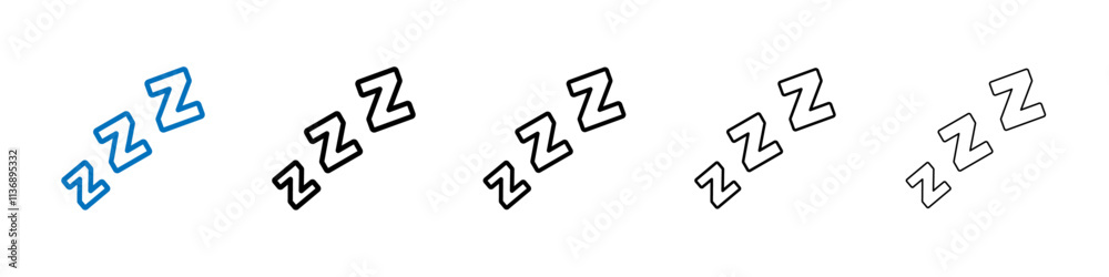 Poster Zzz icon Outline vector logo for web ui
