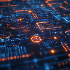 Obraz premium Digital encryption elegance with binary code matrix