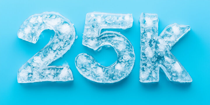 25k made of ice with a frosty texture