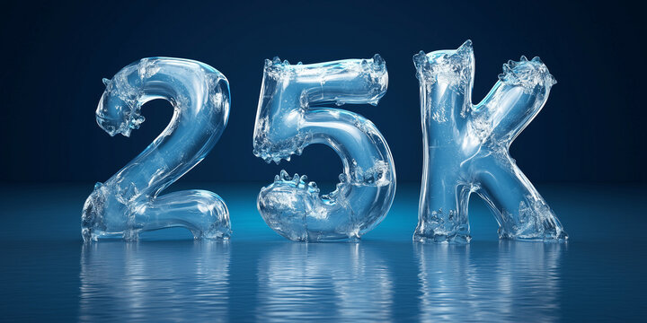 25k made of ice with a frosty texture