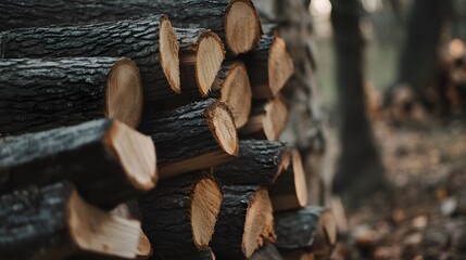 10 Background with stacked, chopped wood logs, showing a pile of firewood with a textured, natural look, perfect for winter preparation themes