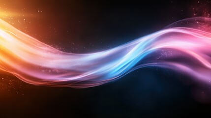 Obraz premium A vibrant stream of colors flows across the image, interspersed with specks of light, creating a sense of motion and energy, representing creativity and inspiration.