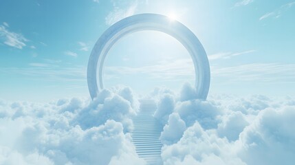 Celestial Stairway Leading Through A Heavenly Archway