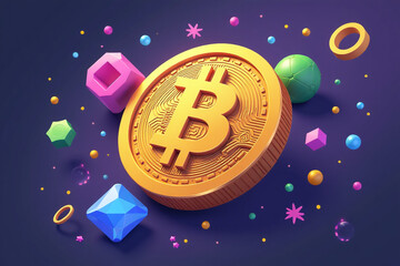 create bitcoin icon using advanced digital illustration techniques various elements unique element pack
