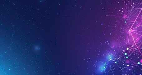 Fototapeta premium Abstract digital background with vibrant colors and interconnected nodes.