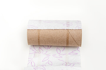 Leftover toilet paper on a cardboard sleeve
