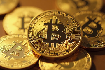 fake golden coins bitcoin logo appeared circulation