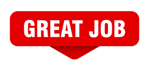 GREAT JOB BUTTON, STICKER ISOLATED ON TRANSPARENT BACKGROUND