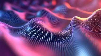 An abstract technology background of a quantum computing system with a cyber network grid and particles connected to each other