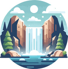 Illustration of a Waterfall 