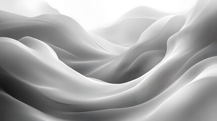 Obraz premium Abstract Gray Waves Flowing Landscape Design