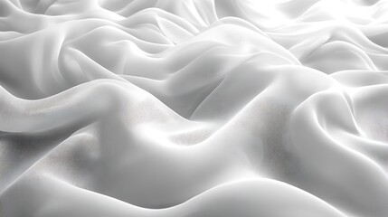 Obraz premium White Fabric Draped in Soft Gentle Waves