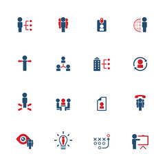 Universal business management and human resources icon set. Universal icons for web and mobile. Vector.