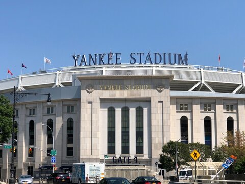 Yankee Stadium Gate Four exterior and facade. The new Yankee Stadium was completed in 2009.