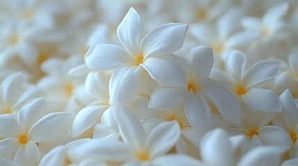 Delicate White Plumeria Flowers Close Up