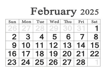 Planner calendar for January 2025. Monthly Organizer. 2025 Monthly Planner