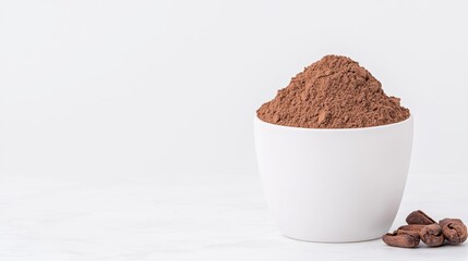 This enticing bowl of cocoa powder is ready to elevate the flavor of delectable desserts and treats.