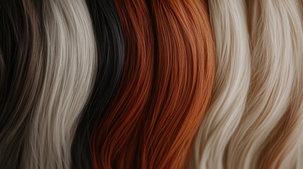 Naklejka premium Medium-length cropped hair swatch, showcasing texture, thickness, and color for styling reference.