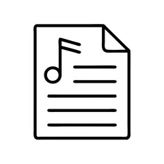 lyric sheets icon, poet&rsquo;s day line art, poets icon - simple black line art icon of lyric sheets, symbolizing poets day celebrations. poet vector art.