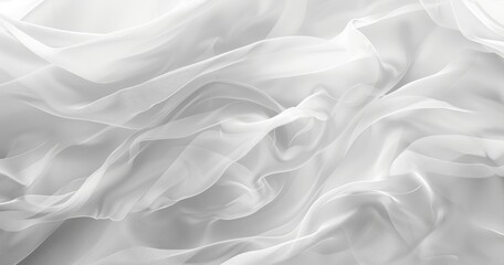 Obraz premium A soft, flowing texture of white fabric creating an elegant, airy background.