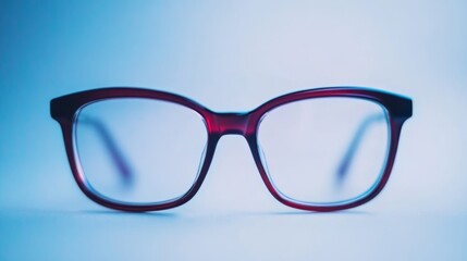 Fototapeta premium Close-up of Stylish Red-Framed Eyeglasses