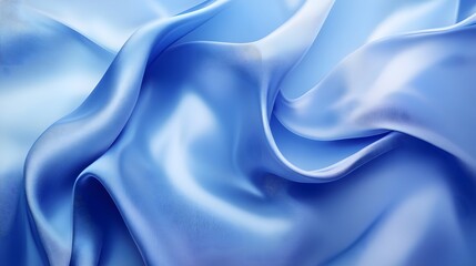 Obraz premium Abstract Blue Silk Fabric Draped Softly