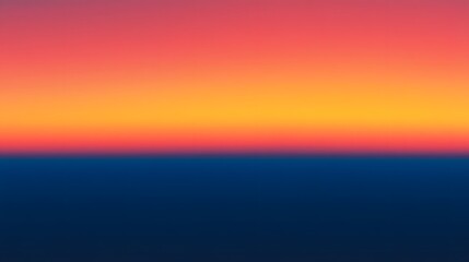 Fototapeta premium Panoramic view of a vibrant sunset sky with rich gradient colors transitioning from blue to warm oranges and yellows, evoking a peaceful summer evening