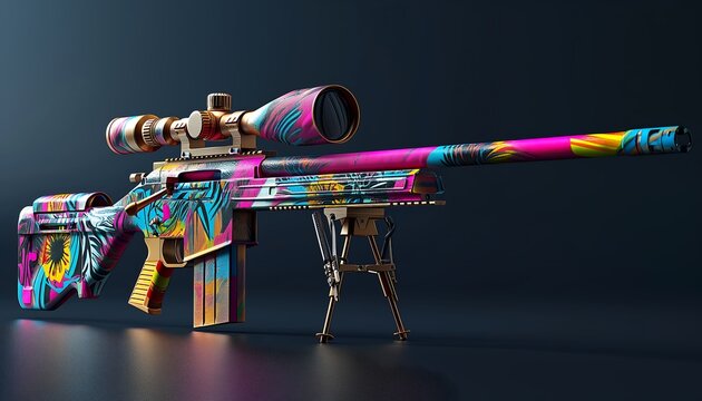 gaming firearm, 3D render