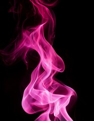 Obraz premium image de feu rose sur fond, noir, flammes brulantes en ia