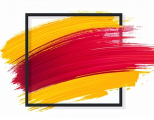 graphisme cadre carr&eacute; avec peinture en brosse en ia, fond pr&eacute;sentation color&eacute;