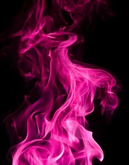 Obraz premium image de feu rose sur fond, noir, flammes brulantes en ia