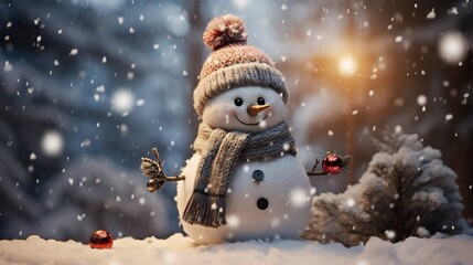 Obraz premium snowman in the snow