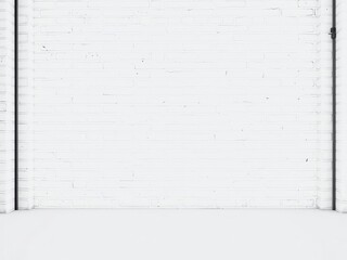 Fototapeta premium A clean and modern white brick wall makes the perfect minimalist background for your next project, design, construction, empty